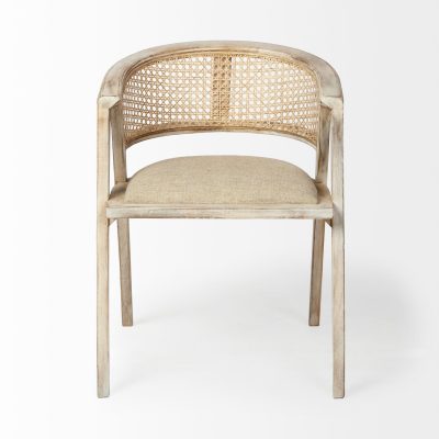 Alternative view of Tabitha I Blonde Wooden Frame 100% Polyester Seat Dining Chair
