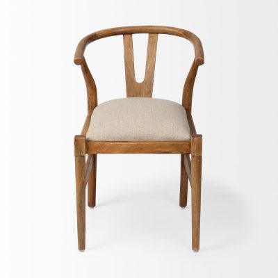 Alternative view of Trixie Cream Fabric Seat Brown Wood Frame Dining Chair
