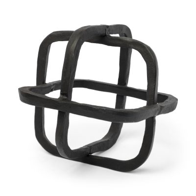 Willem I 9L x 9W Black Metal Open Cube Decor Object