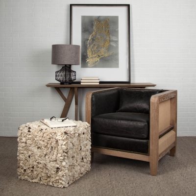 Alternative view of Clark (20"H) Bronze Barrel Metal Base Beige Linen Shade Table Lamp
