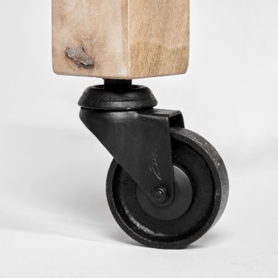 Alternative view of Columbia II Light Brown Base with Black Iron Knobs Rolling Kitchen Island