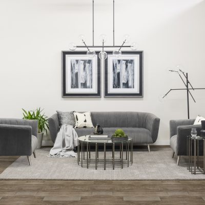 Alternative view of Connor II 84" Black Metal Glass Globe Three Light Floor Lamp