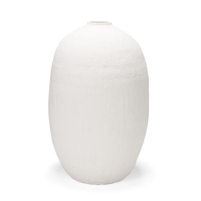 Karakum II Large White Textured Ceramic Vase
