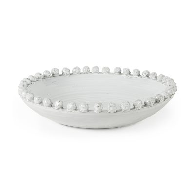 Basin 16" Round Off-White Glazed Decorative Bowl