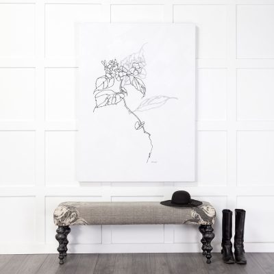 Alternative view of Alhambra 55L x 14W Upholstered Gray Seat W/Black Wood Legs Accent Bench