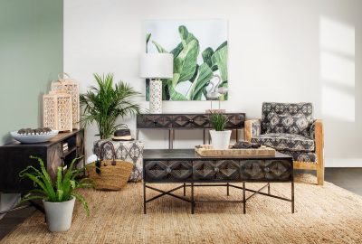 Alternative view of Pallu 18.75"H Dhurrie Cotton Cover w/Four Wooden Legs Ottoman