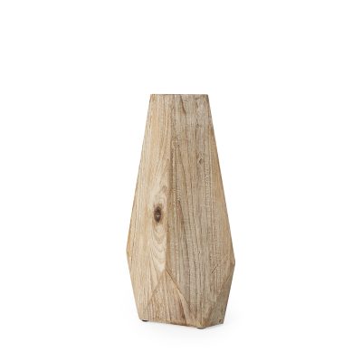 Allen II Small Natural Wooden Base Oval Vase