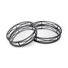 Piers (Set of 2) Black Metal Mirrored Round Trays 2 0016472 67237 A