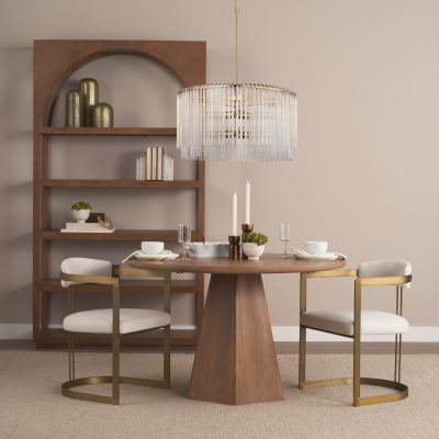 Alternative view of Elsa (26"x14") Clear Glass and Gold Metal Frame Six Bulb Chandelier