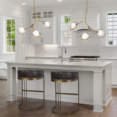 Alternative view of Hollyfield II Black Leather Seat Gold Metal Base Counter Stool