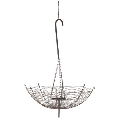 Rihanna III Large Black Metal Umbrella Candle Holder Lantern