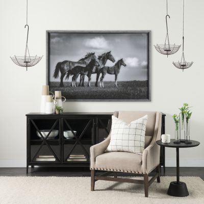 Alternative view of Rihanna I Small Black Metal Umbrella Candle Holder Lantern