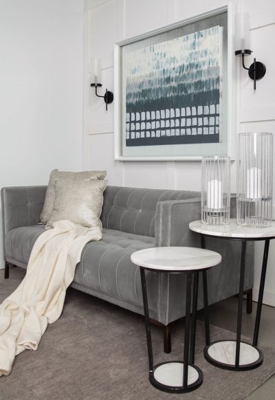 Alternative view of Bombola I (Small) 15L x 15W White Round Marble Top W/Black Metal Frame Accent Table