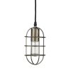 Hines I 4x8 Antiqued-Brass Metal Cage Pendant Light
