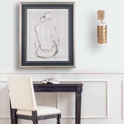 Alternative view of Brasseur IV 10.5x22 Gold Toned Metal Fish Scale Wall Sconce