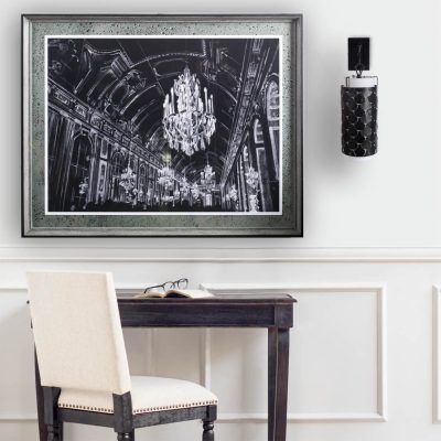 Alternative view of Brasseur III 10.5x22 Black Toned Metal Fish Scale Wall Sconce