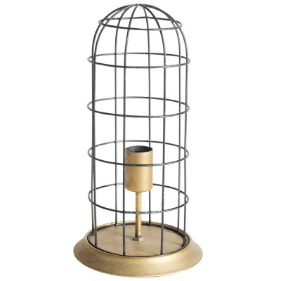 Carkner I (38"H) Gun-Metal Grey Cylindrical Metal Cage Table Lamp