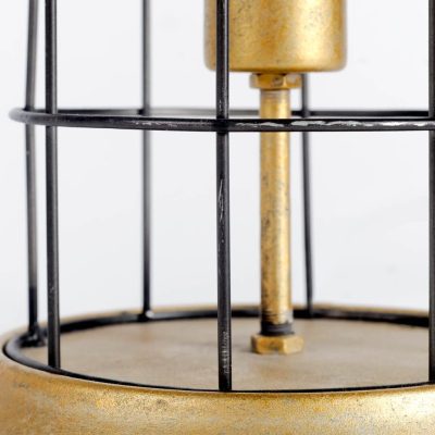 Alternative view of Carkner I (38"H) Gun-Metal Grey Cylindrical Metal Cage Table Lamp