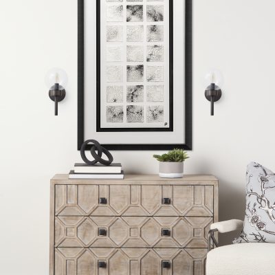 Alternative view of Boltern II 6x12 Black Toned Glass Globe Wall Sconce