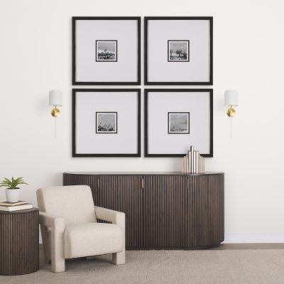 Alternative view of Santander II 6.5x22 Gold Metal and White Linen Shade Wall Sconce