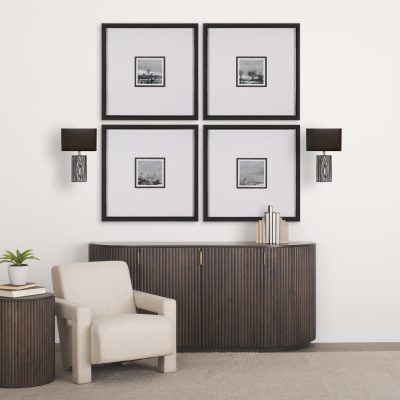 Alternative view of Maravilla III 11x17 Black/White Pattered Base Black Fabric Shade Wall Sconce