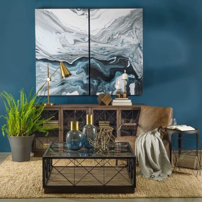 Alternative view of Fragon I (26"H) Gold-Tone Metal Adjustable Cone Shade Table Lamp