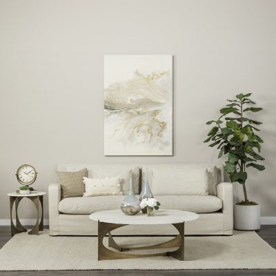 Alternative view of Houston Gold Metal Half Moon Base Table Clock