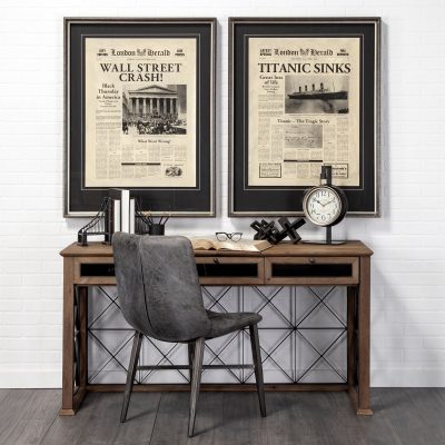 Alternative view of Taxz Metallic Brown Metal Hanging Table Clock