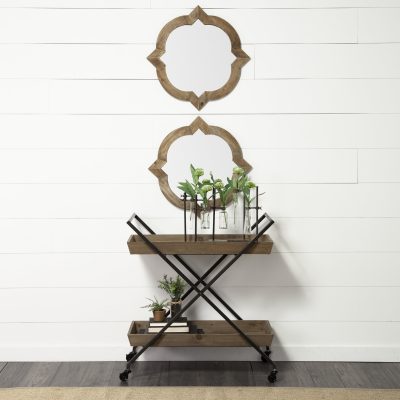 Alternative view of Jarvis Set of Five Dark Brown Metal and Glass Chemistry Inspired Bottles