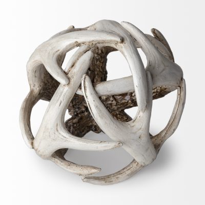 Alternative view of Ramus I (Small) 5L x 5W Brown Antler Shaped Decorative Resin Orb Ball