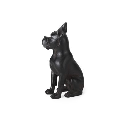 Rocky 4L x 5W Black Resin Boxer Dog