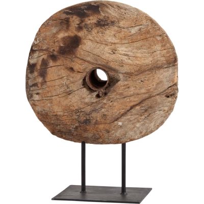 Incana 20L x 4W Natural Brown Reclaimed Wood Wheel Object