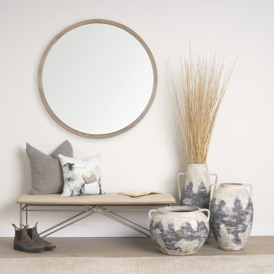 Alternative view of Clover 18 x 18 Gray Watercolor Lambs Decorative Pillow Cover