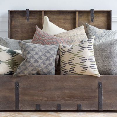 Alternative view of Nicand 18 x 18 Red/Blue Diamond Pattern Decorative Pillow Cover