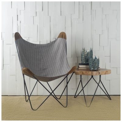 Alternative view of Pana II Large Green/Gold Metal Leaf Table Candle Holder