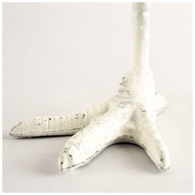 Alternative view of Daffy I Short White Cast Iron Chicken Foot Table Candle Holder