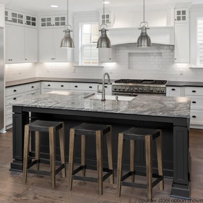 Alternative view of Nell 30" Seat Height Black Metal Seat & Foot Rest With Brown Wood Legs Stool