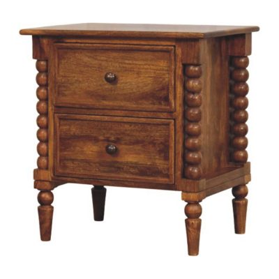 Alternative view of Spindle Leg Amber Oak Nightstand