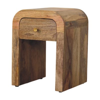 Alternative view of Mini Darcy Oak-ish Nightstand with Curved Edges