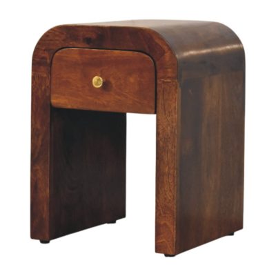 Alternative view of Mini Darcy Chestnut Nightstand with Curved Edges