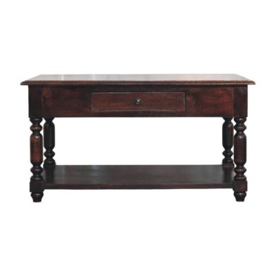 Turned Legs Cherry Console Table