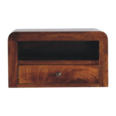 Alternative view of Chunky Chestnut 1 Drawer Wall Mounted Nightstand