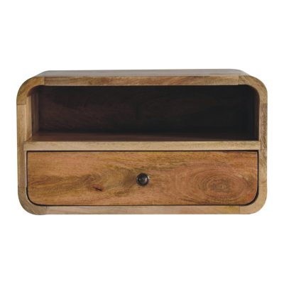 Alternative view of Large Oak-ish Curve Upper Slot Floating Bedside