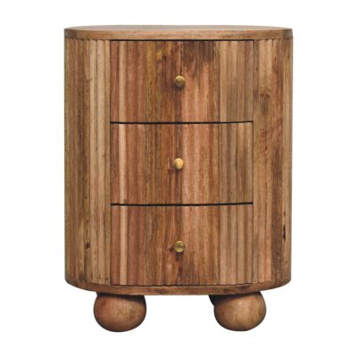 Alternative view of Soba Ball 3 Drawer Bedside