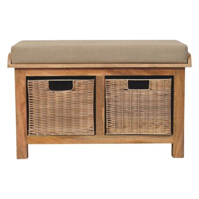 Alternative view of Rattan Basket Linen Bench