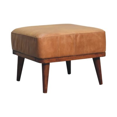 Alternative view of Tan Buffalo Leather Tan Footstool