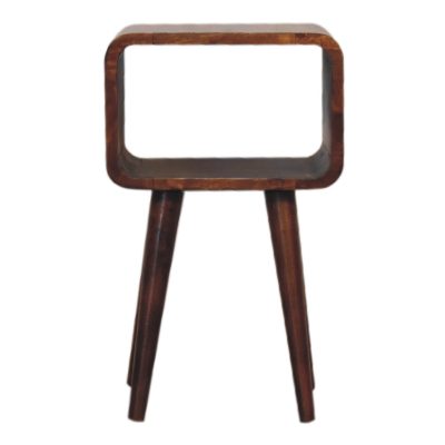 Alternative view of Mini Chestnut Curved Open Nightstand