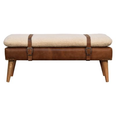 Alternative view of Boucle Buffalo Hide Leather Bench