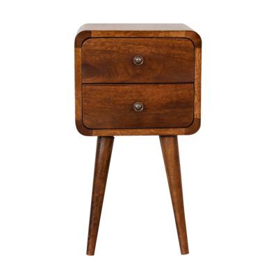 Alternative view of Mini Chestnut Curved Nightstand