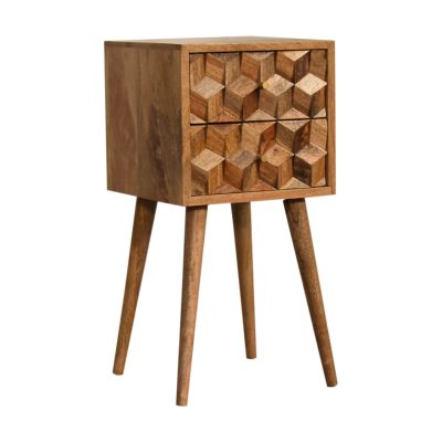 Alternative view of Mini Cube Carved 2 Drawer Nightstand